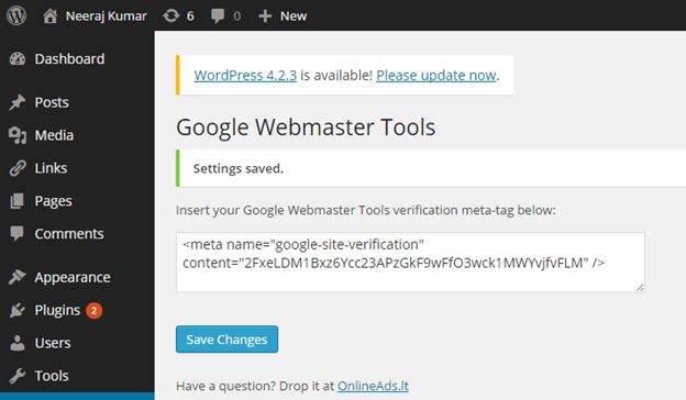 Google Webmaster Tools